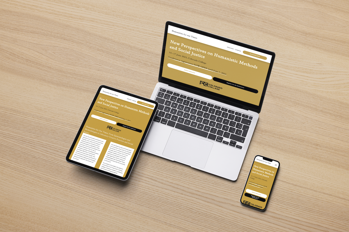 web mockup of cc humanities for our times website