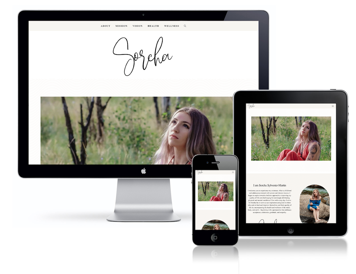 sorcha website responsive website mockup