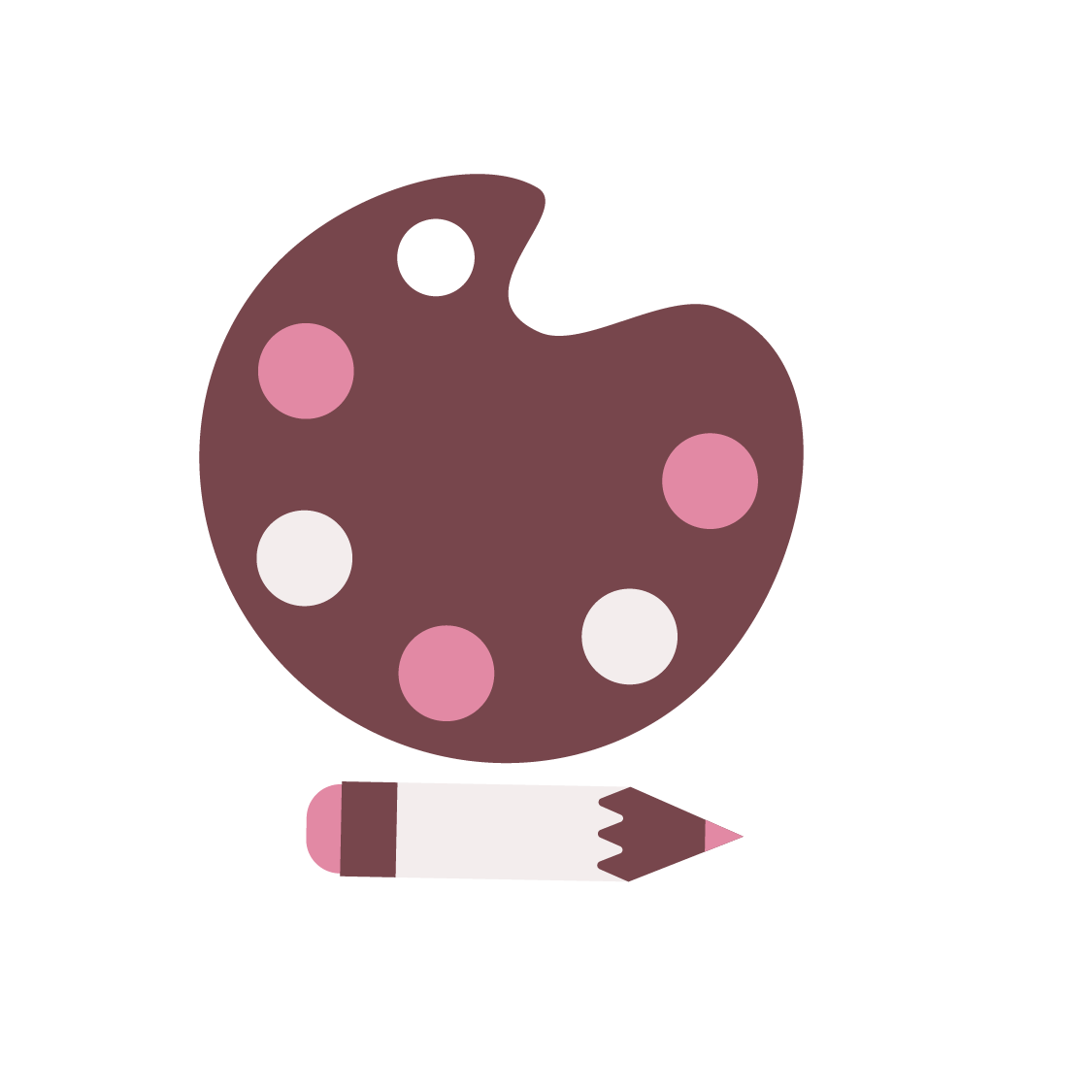 paint palette and pencil icon